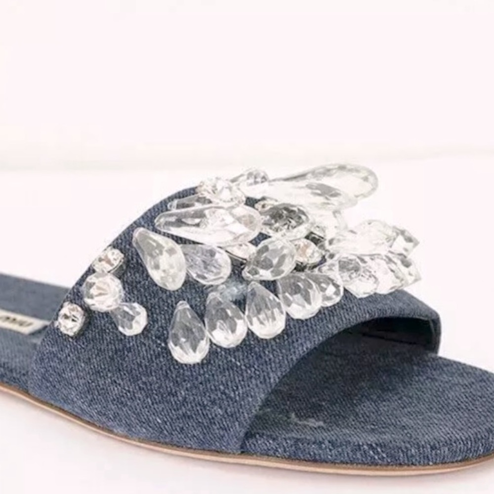 MIU MIU denim slides Sz39